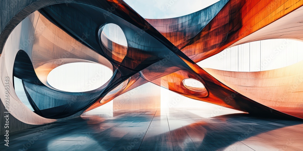Poster exploring modern structures through precisionism and sharp focus