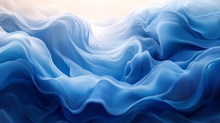 Obraz premium Abstract Flow of Blue and White Lines in Waves