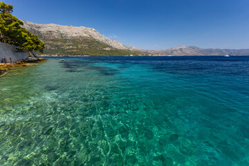 The old town on the island of Korcula, the city where the famous discoverer Makro Polo was born and lived