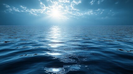 Obraz premium Radiant Sunlight Over Calm Blue Ocean Water