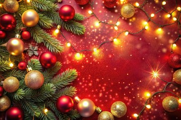 Fototapeta premium Gorgeous sparkly light red backdrop designed for Christmas and holiday creations, radiating elegance and cheer, perfect for enhancing festive designs and celebratory moments.