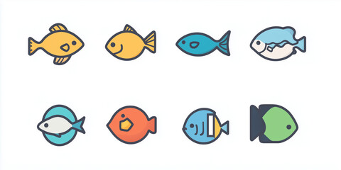 Fish, Vector illustration of a fish. colorful image of a fish swimming. Ice image. logo. color. representation of a fish. sea animal. flat background. deep ocean. 