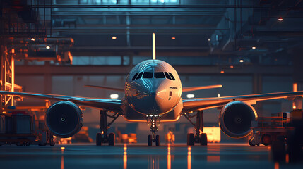 Fototapeta premium Generative AI, Digital Twin of Aircraft Providing Real-Time Performance and Maintenance Insights 