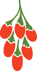 Goji berries logo. Isolated goji berries on white background