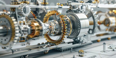 Technical drawing or 3D rendering of an exploded view of a machine or device.