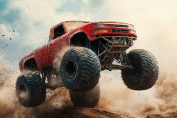 Monster trucks crushing cars in thrilling action