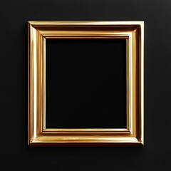 A luxurious golden frame against a stark black background, showcasing elegance and classic artistic charm.