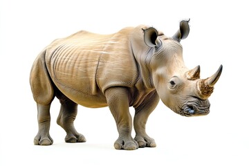 Obraz premium Portrait of a rhinoceros on white background