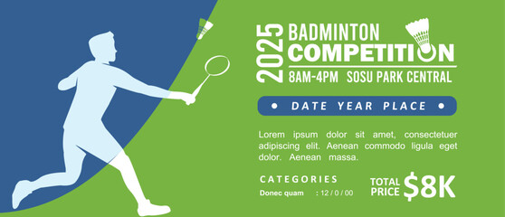 Premium Illustration of badminton players poster or banner best for your digital graphic and print	