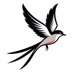 Solid color Scissor-tailed Flycatcher animal vector design