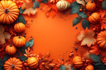 beautiful thanksgiving background top view. bright color, ultra realistic 