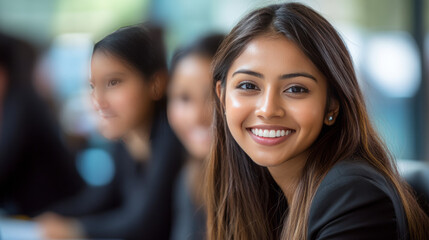 Diverse group of office colleagues on team building event	