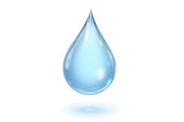 Realistic water drop cut out outline on white background