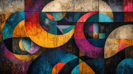 Fototapeta premium Colorful Abstract Geometric Art