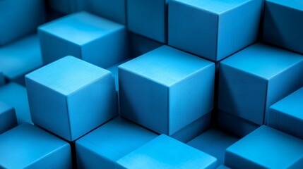 Obraz premium Abstract blue blocks, geometric shapes
