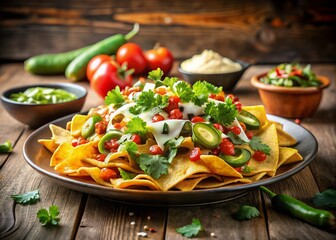 Delicious Nachos with Cheese and Toppings - Perfect for Parties and Gatherings