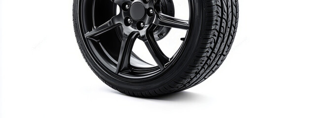 Obraz premium Car tire isolated on white background