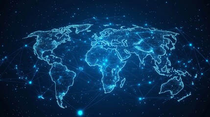 Digital World Map Network