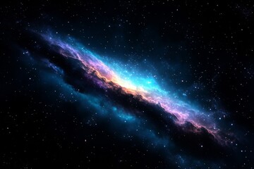Brilliant Galaxy in Deep Space, Luminous Nebula with Blue and Pink Hues, Awe-Inspiring Astronomical Landscape
