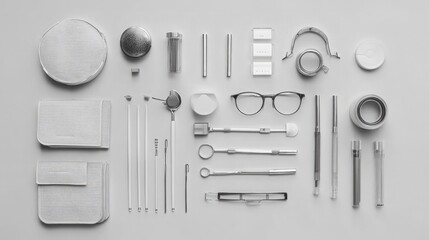 Minimalist Desk Organization with Office Supplies