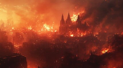 Fototapeta premium Majestic Cityscape Inferno
