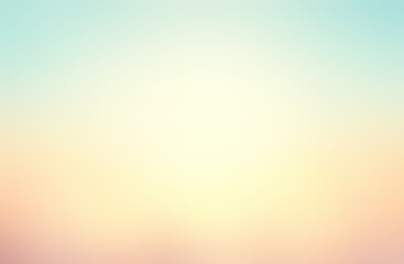 Fototapeta premium Yellow blue pastel blur empty background. Light seaside or fall field illustration.