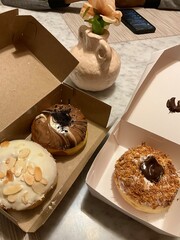 An enticing array of food and drinks beautifully displayed in a cozy café setting