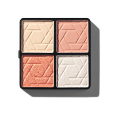 A palette of eyeshadows with various shades and textures. Perfect for beauty, fashion,