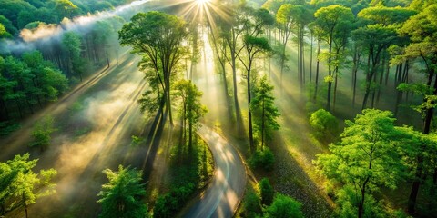 Obraz premium Enchanted Forests with Sentient Talking Trees - Drone Photography Adventure