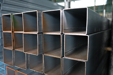 steel pipe product group square pipe Construction steel products such as black steel pipes, image...