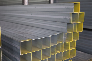 steel pipe product group square pipe Construction steel products such as black steel pipes, image...