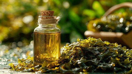 Fresh Bladderwrack Seaweed and Extract in a Bottle