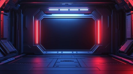 Obraz premium Futuristic 3D Rendering of Sci-Fi Background Scene