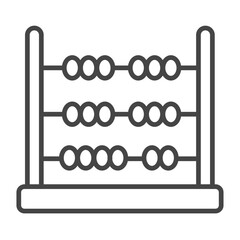 Abacus Isolated on White Background Vector Line Icon