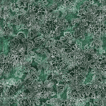 The Abstract Dithered Green Floral Pattern