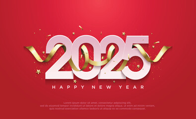 Happy new year 2025 background banner. Premium vector design for Happy New Year 2025 greetings and celebrations. © palon