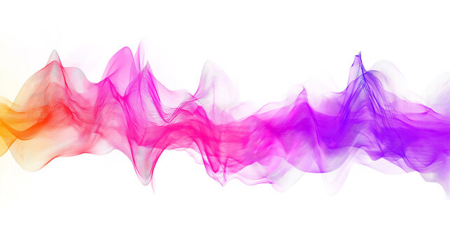 A vibrant, colorful sound wave equalizer with smooth, flowing lines