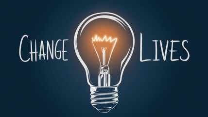 Light bulb symbolizing ideas that inspire change in lives.