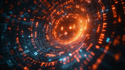 Obraz premium Abstract Data Encryption in Vibrant Digital Space