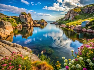 Fototapeta premium Explore Kullaberg Nature Reserve: Hiking Trails and Scenic Views in Southern Sweden