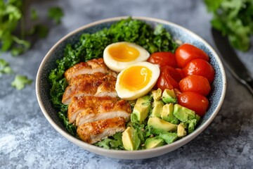 Healthy ""Buddha Bowl"" with generative ai