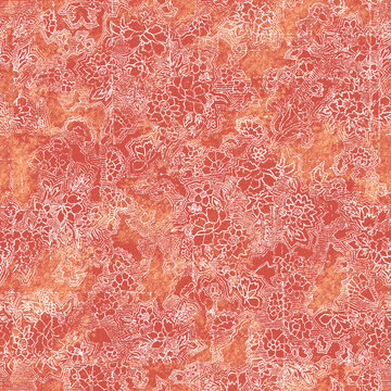 The Abstract Dithered Orange Floral Pattern