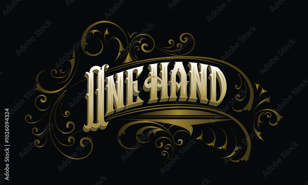 Wall mural ONE HAND lettering custom style design