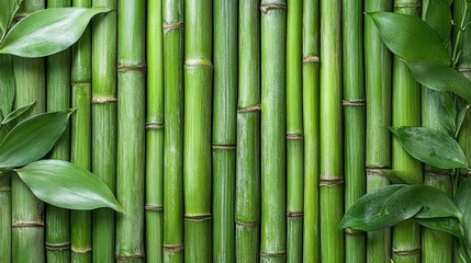 Fototapeta premium Bamboo Leaves and Stalks Background