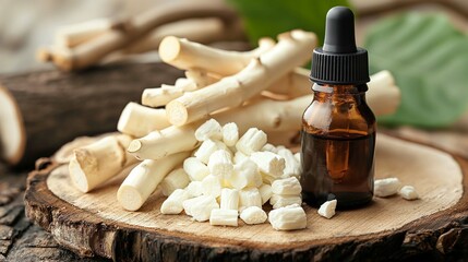 Marshmallow Root Extract in Glass Dropper Bottle