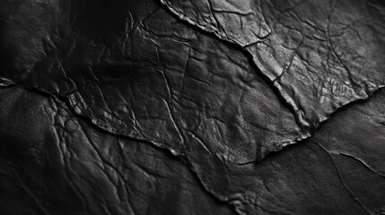 Black Leather Texture Close-Up