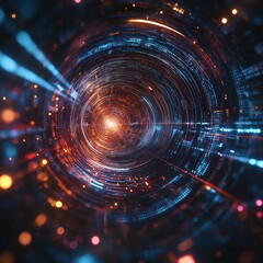 Obraz premium Quantum Entanglement Visualization in Abstract Form