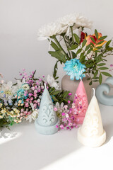 candles, candle, holiday, packaging, gift, decoration, wedding decor, decor, interior, spring, summer, pions, beauty, romance, flower, pink, bouquet, love, valentine, wedding, dolphin, kazakh style