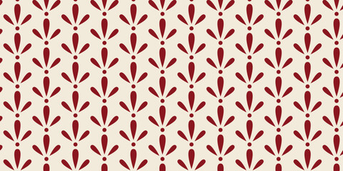 Simple grass pattern seamless pattern in dark red with light brown background