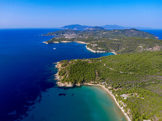 Fototapeta premium alonissos island, greece aerial